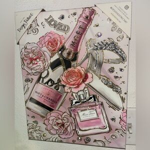 Design District miss Dior perfume Moët & Chandon Rosé glitter Art Canvas